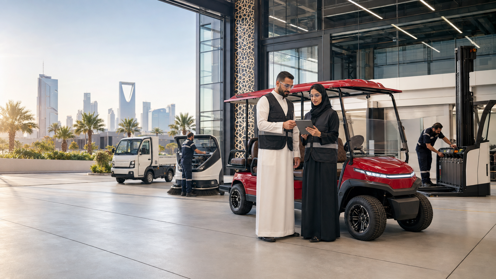 NMW EV'S workshop technicians servicing electric vehicles